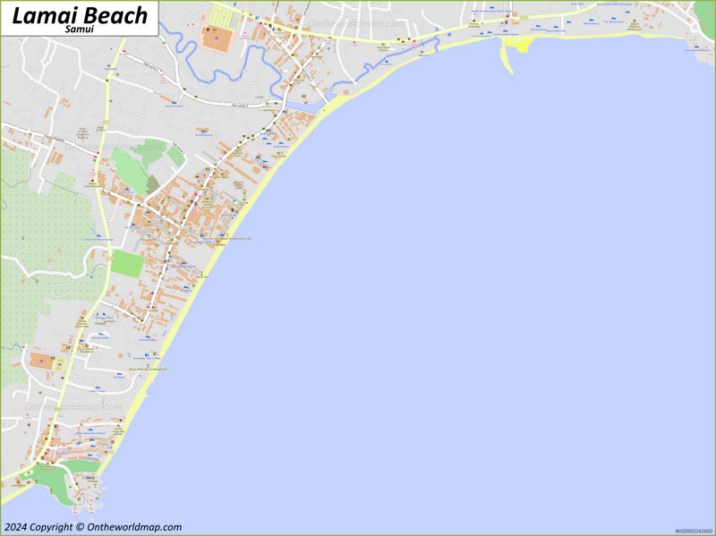 Map of Lamai Beach