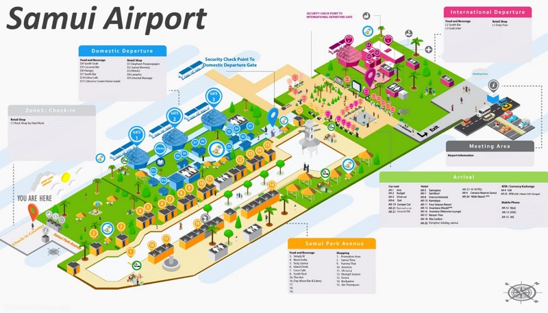 Map of Samui Airport
