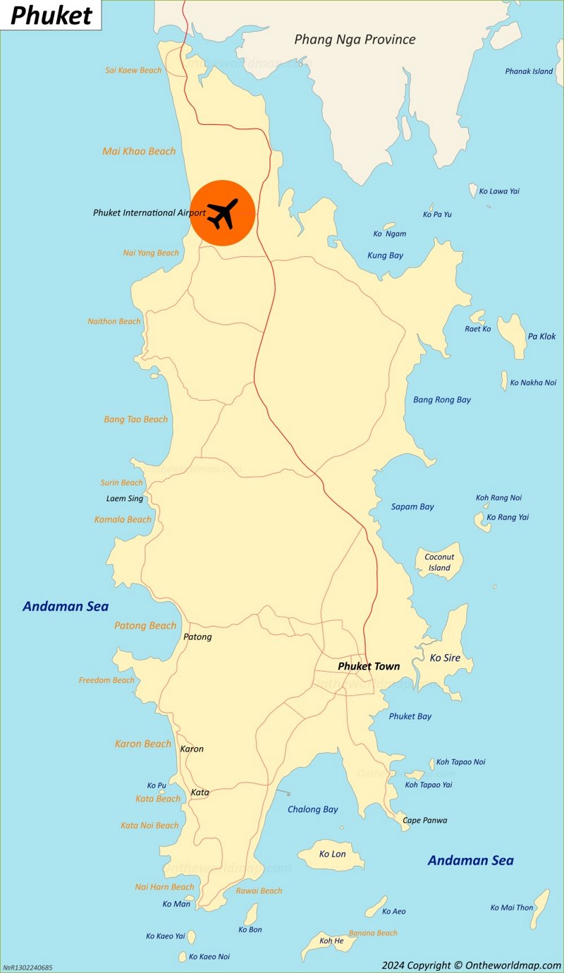 Airport Location On The Phuket Map
