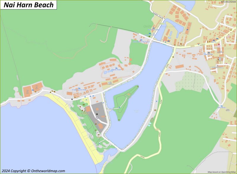 Detailed Map of Nai Harn Beach