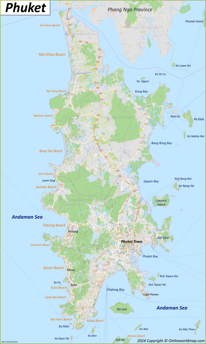 Detailed Map of Phuket
