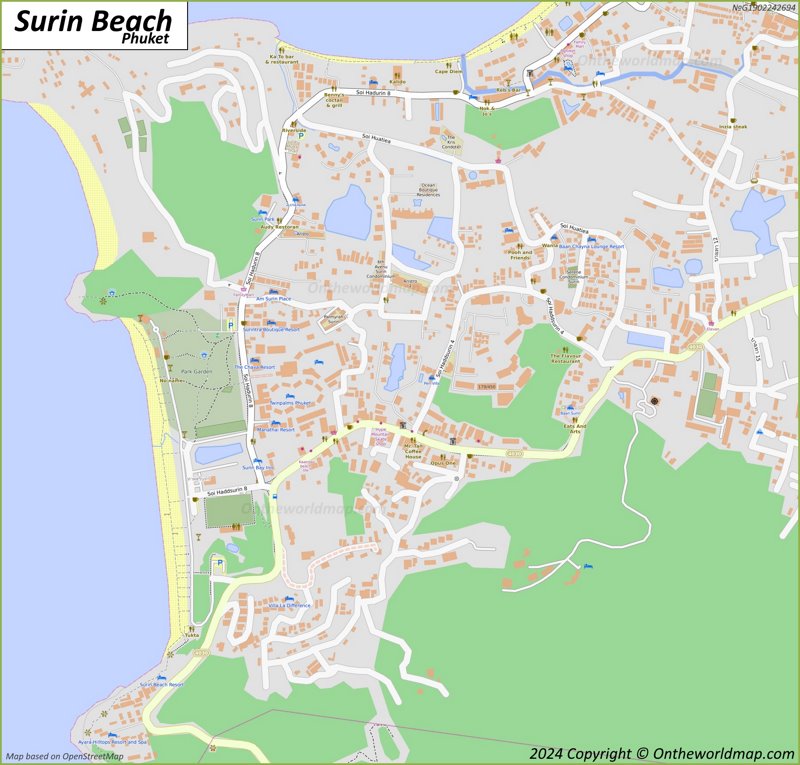 Detailed Map of Surin Beach