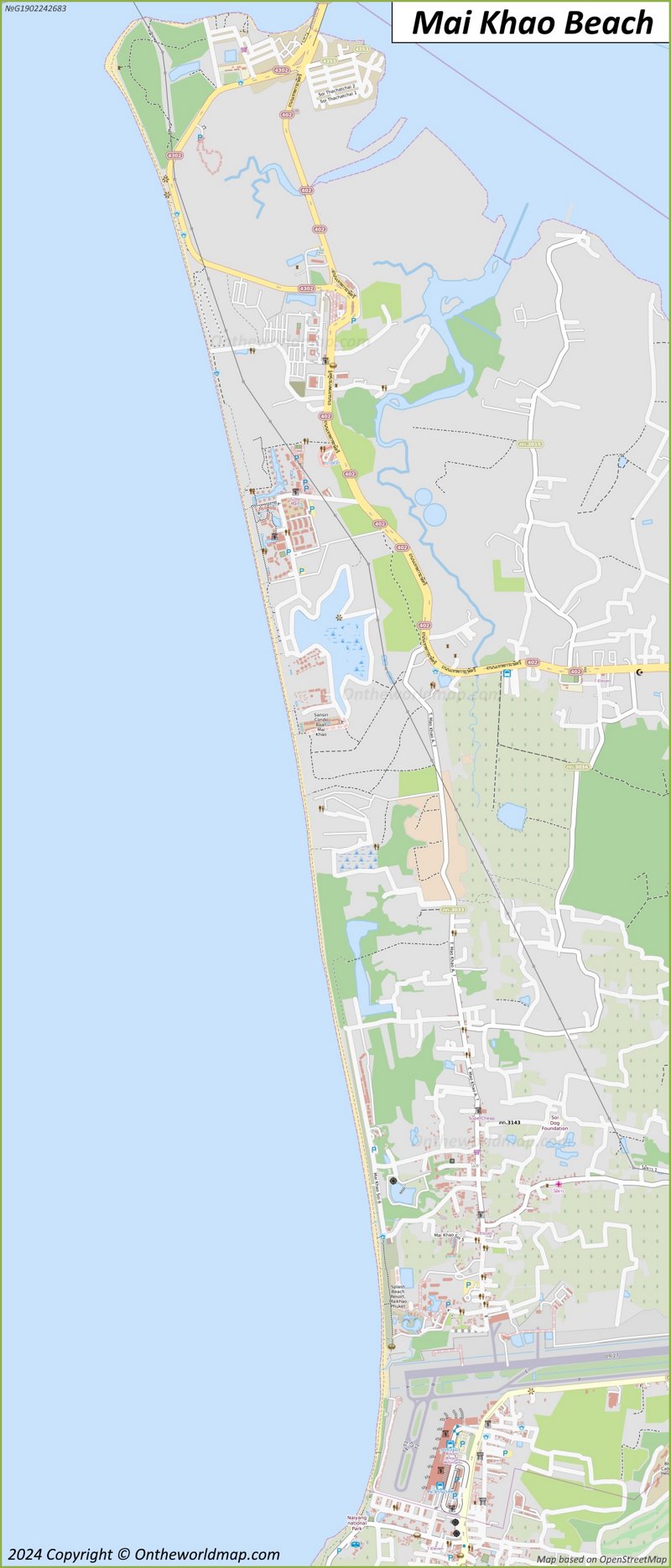 Map of Mai Khao Beach