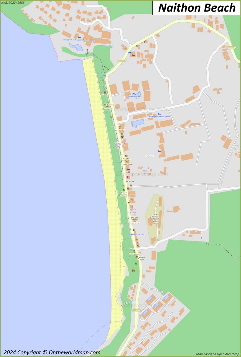 Map of Naithon Beach