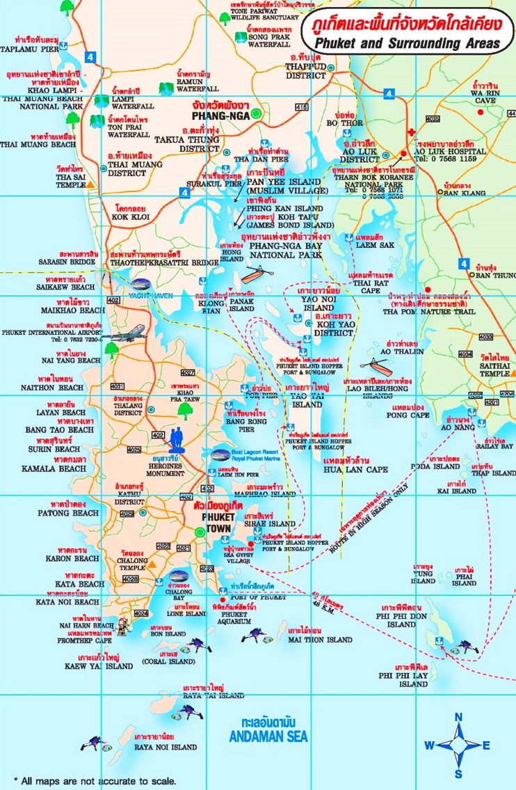 Map of Phuket and surrounding areas
