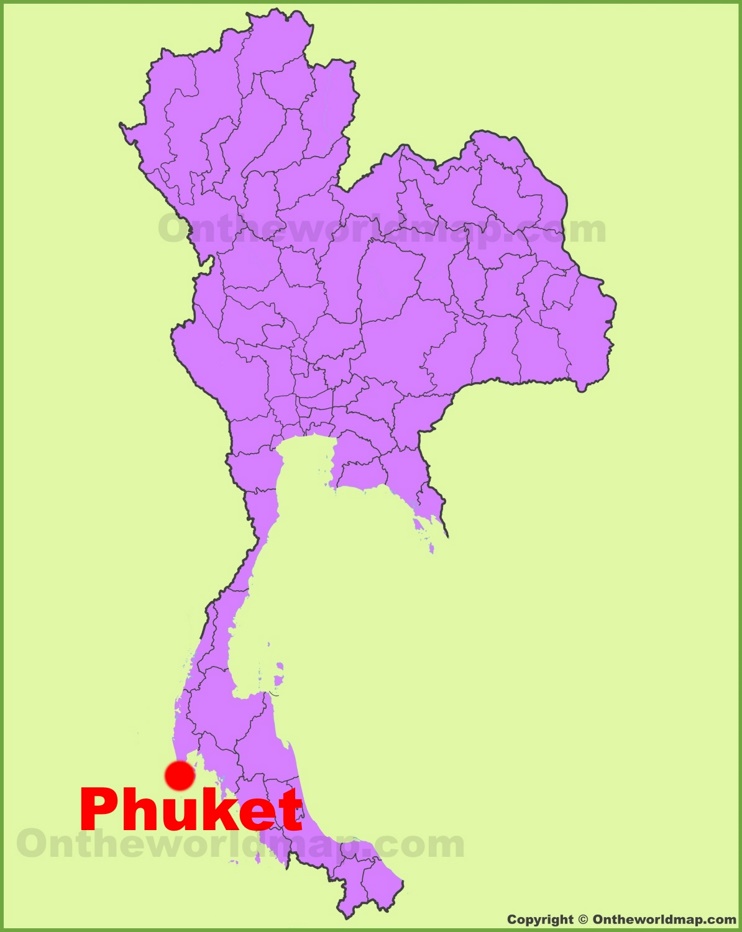 Phuket location on the Thailand Map