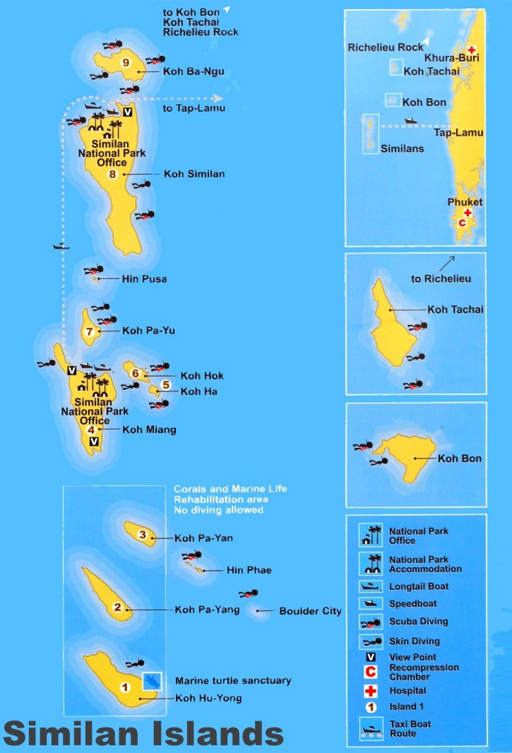 Similan Islands Tourist Map