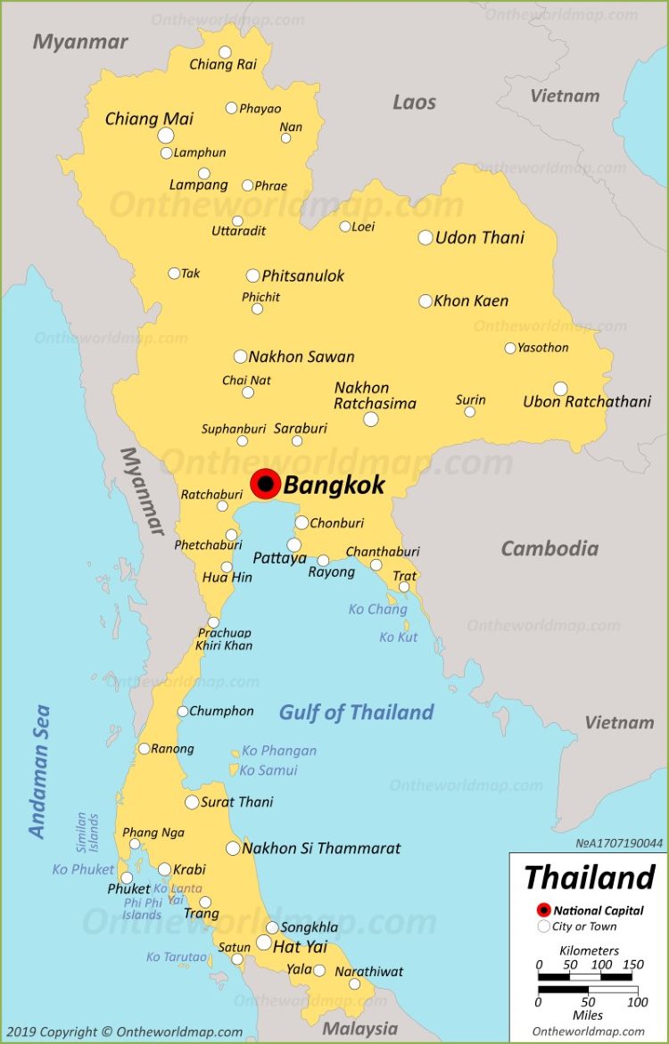 Map Of Thailand Cities Verjaardag Vrouw 2020