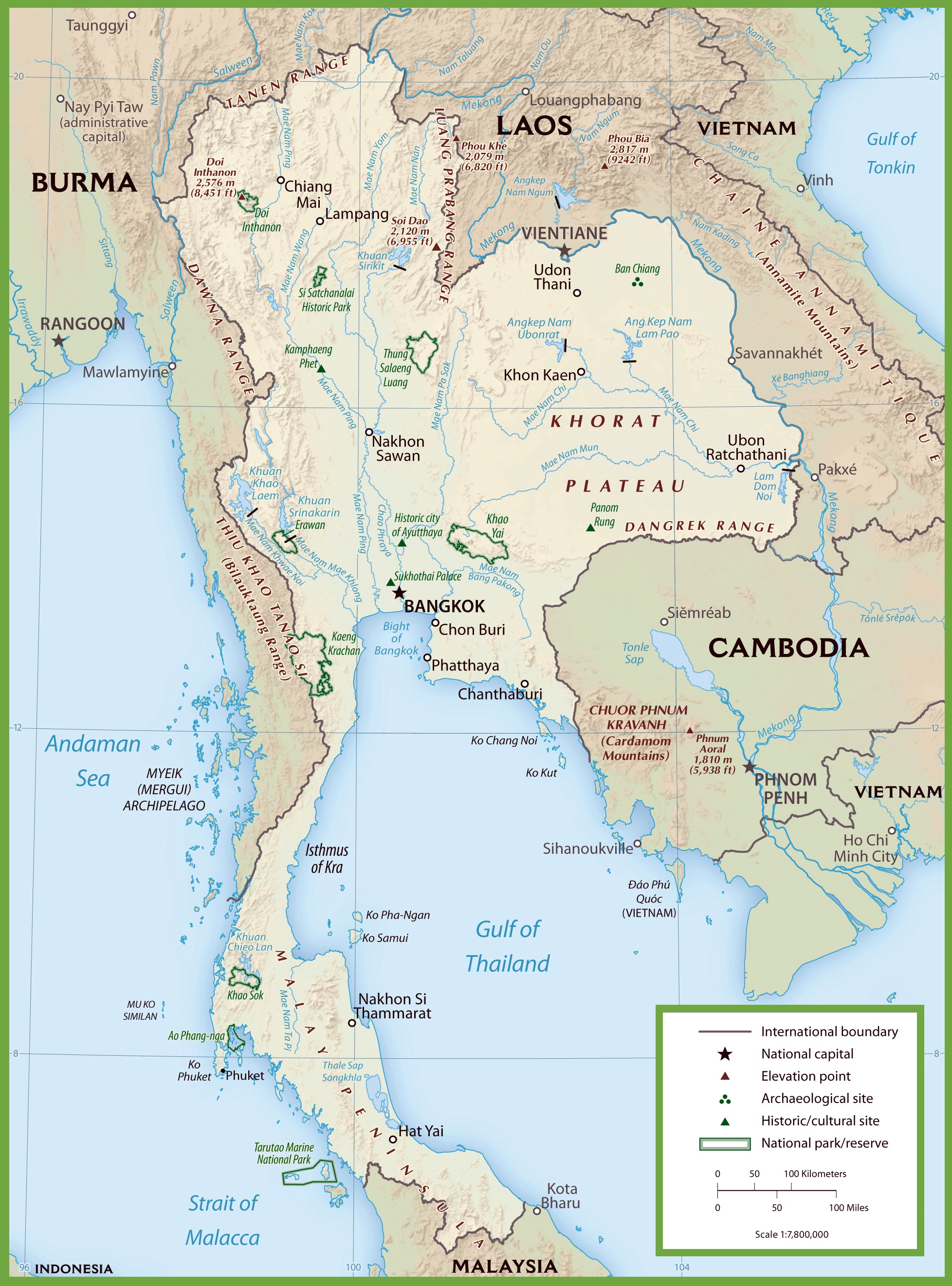 Thailand national park map