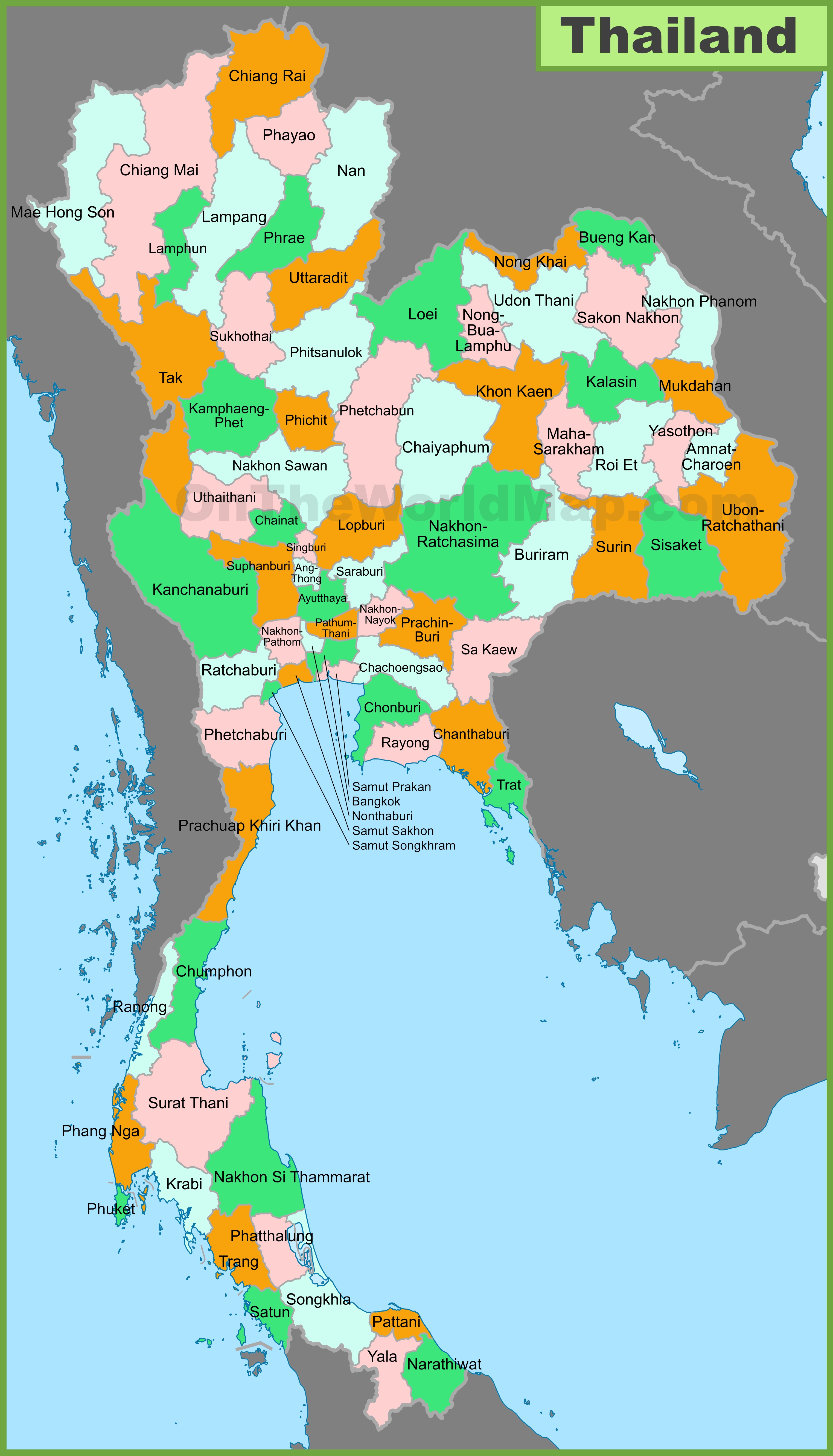 Thailand Map Provinces