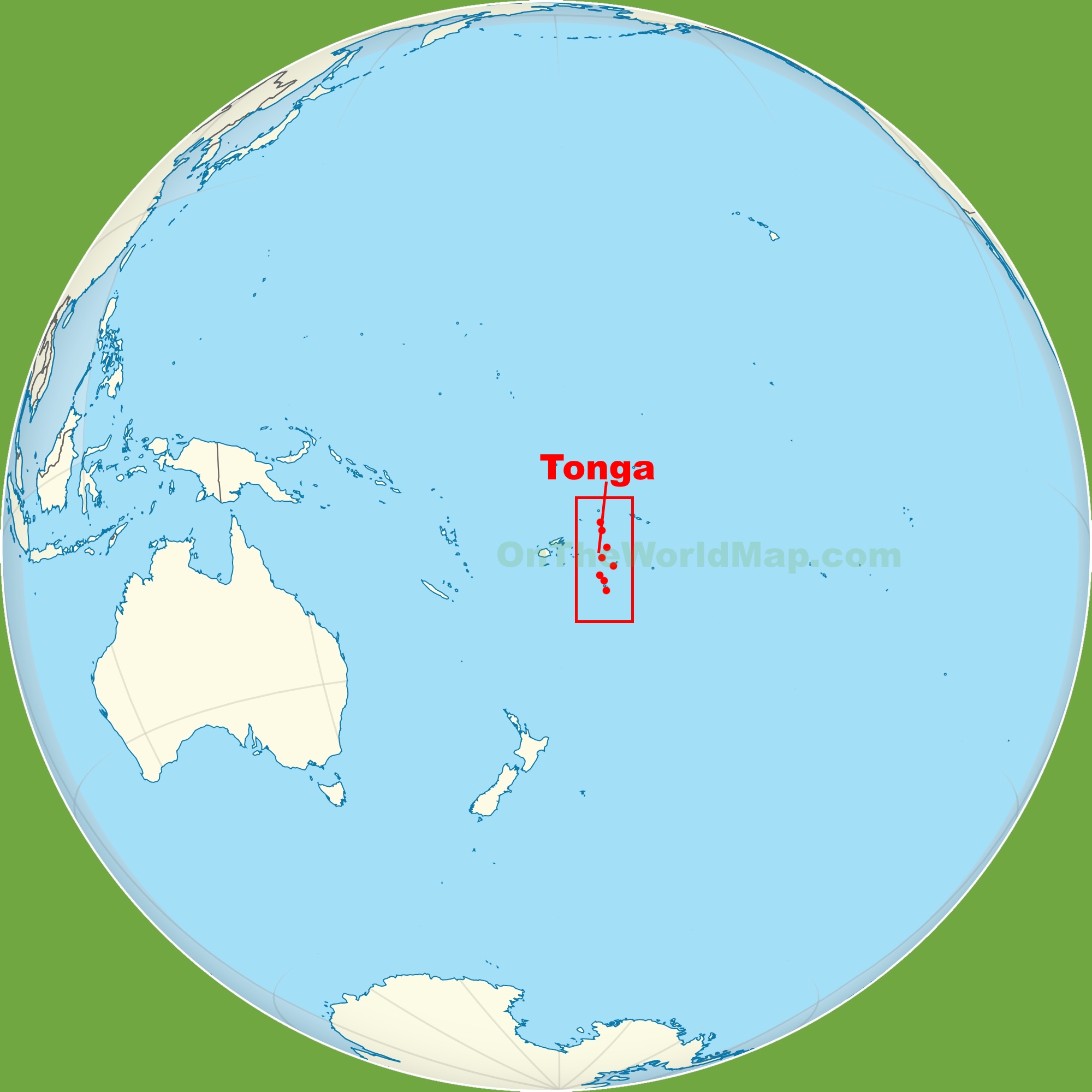 Tonga Location On The Pacific Ocean Map