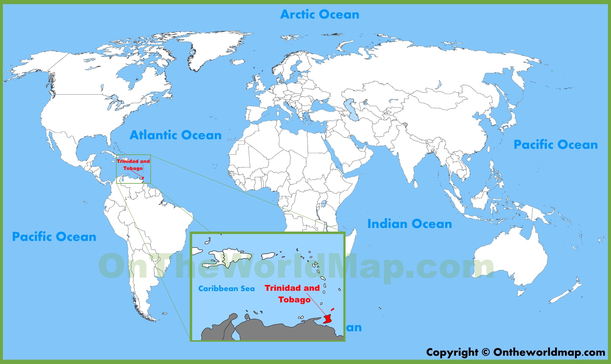 Trinidad And Tobago Location On The World Map