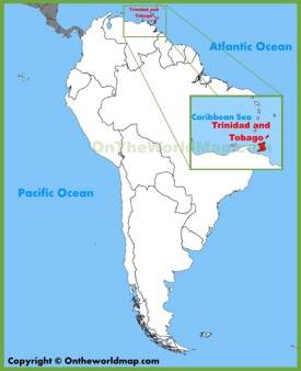 Trinidad and Tobago location on the South America map