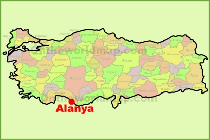 Alanya Location Map