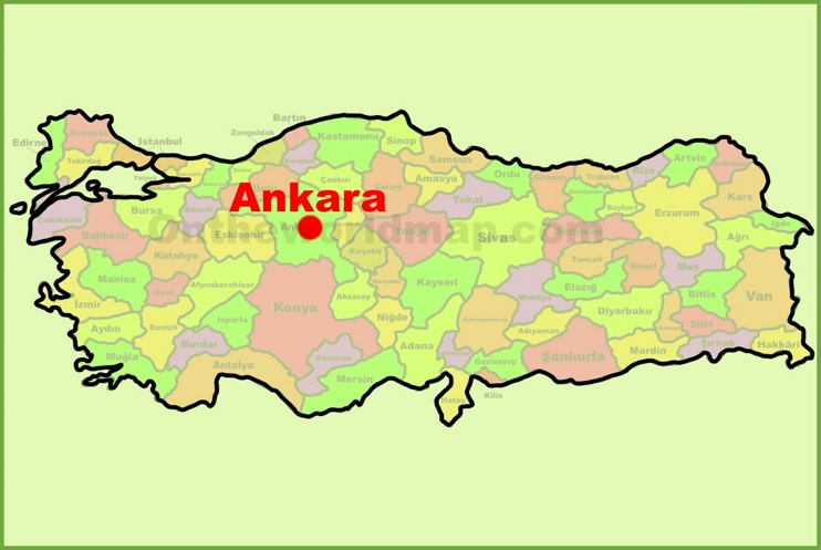 Ankara location on the Turkey Map