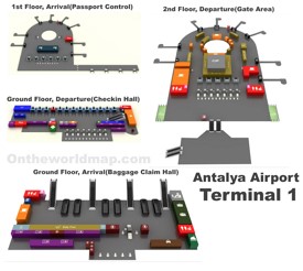 Antalya Airport Terminal 1 Map