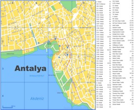 Antalya city centre map