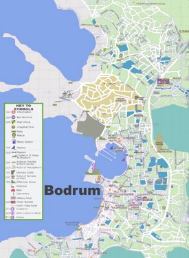Bodrum sightseeing map