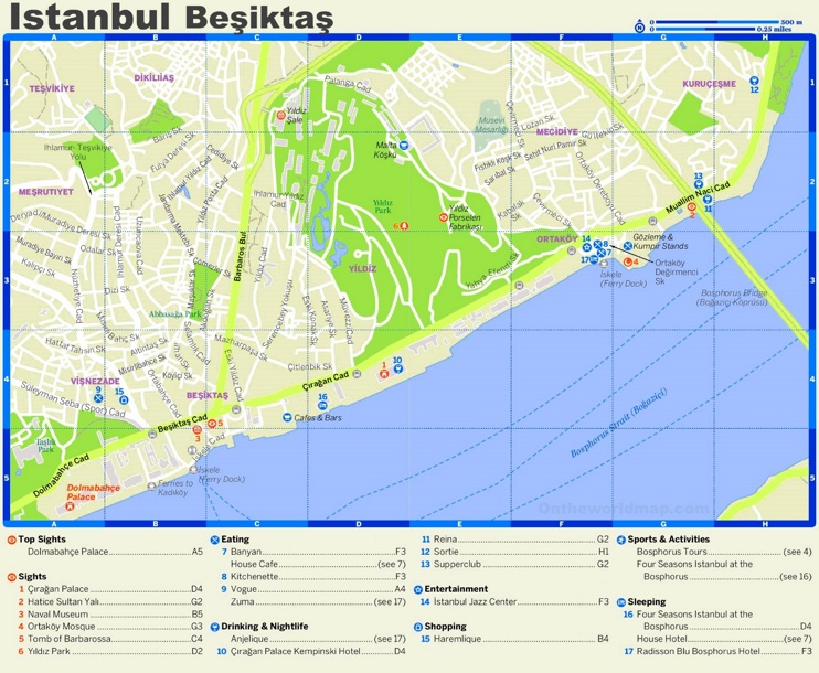 Beşiktaş tourist map