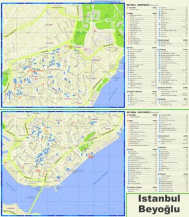 Beyoğlu tourist map