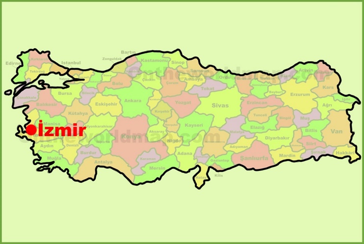 İzmir location on the Turkey Map