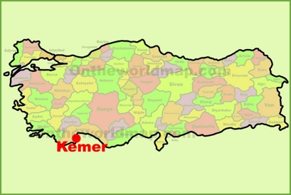 Kemer Location Map