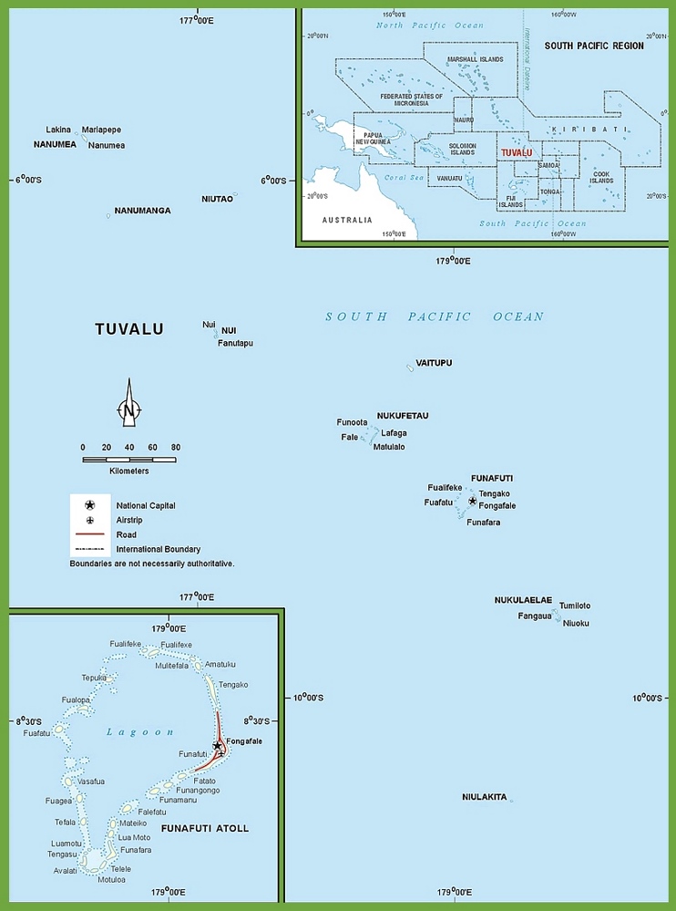 Large detailed map of Tuvalu