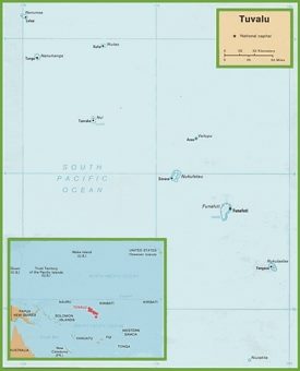 Tuvalu political map