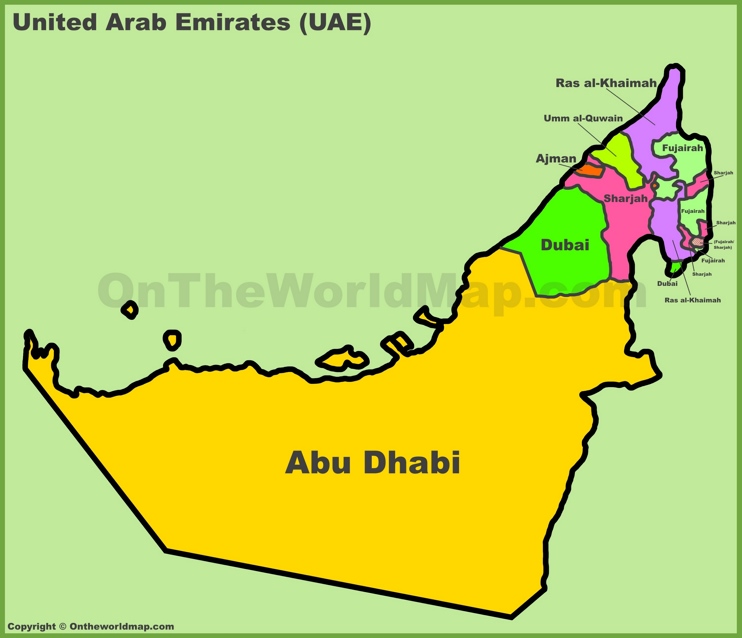 UAE Administrative Divisions Map