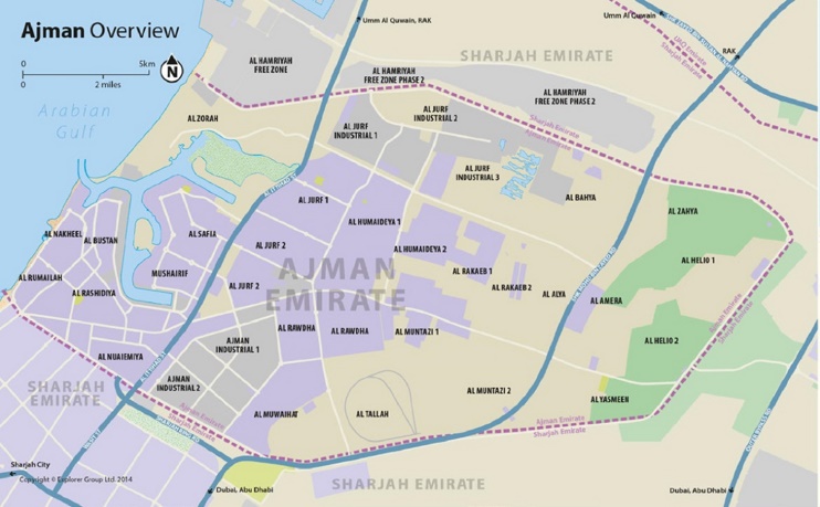 Emirate of Ajman map