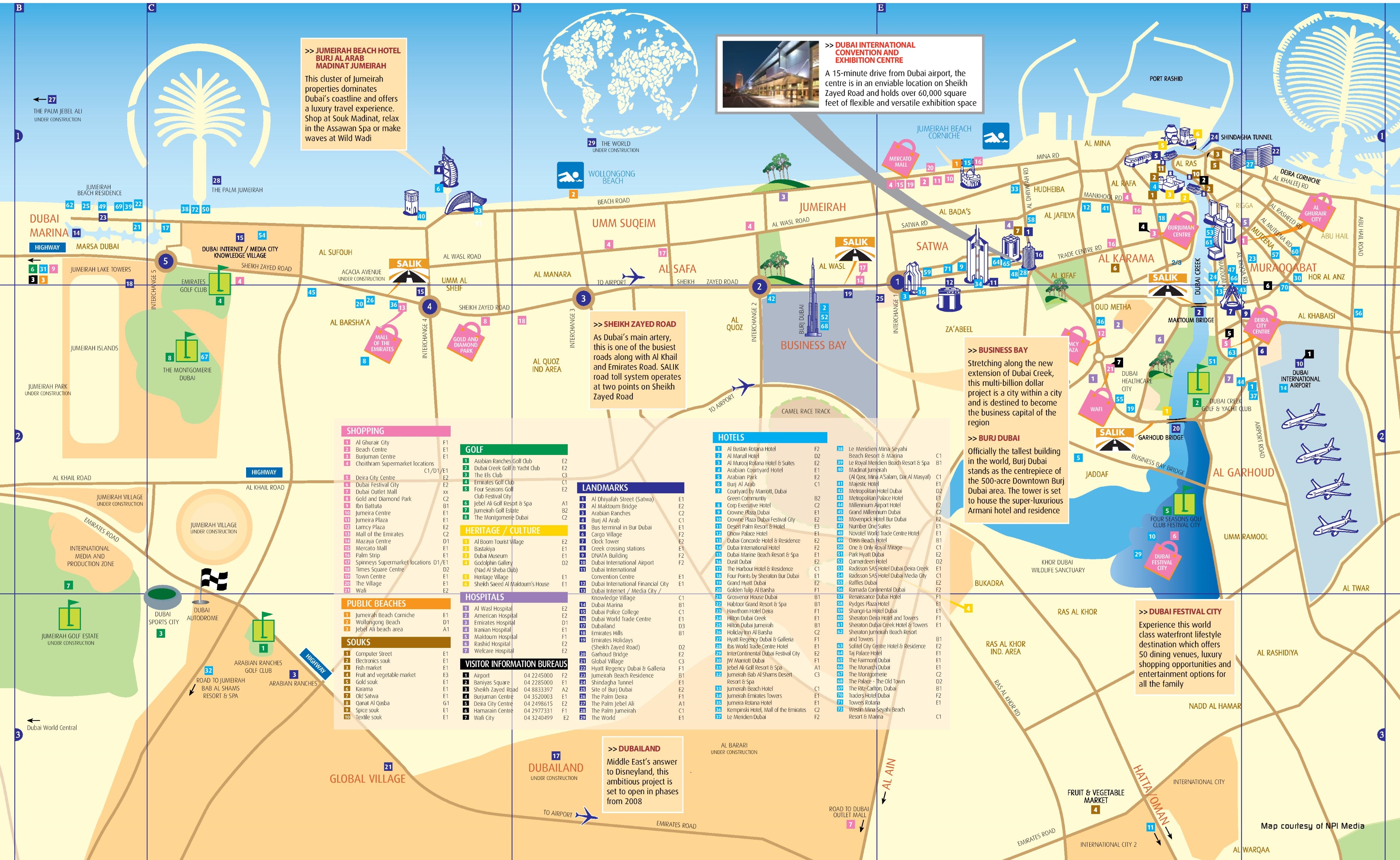 Dubai Hotel Map