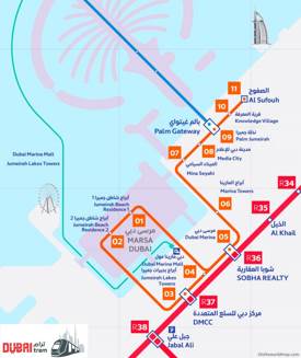 Dubai Tram Map
