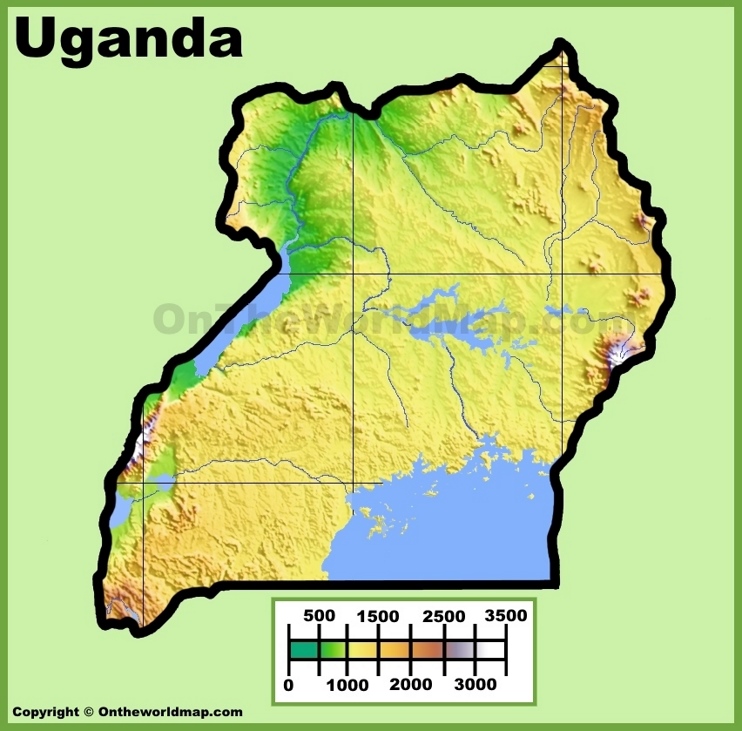 Uganda physical map