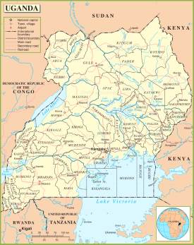 Uganda political map