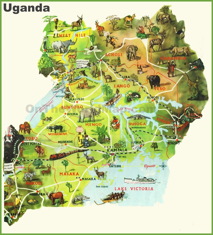 Uganda tourist map