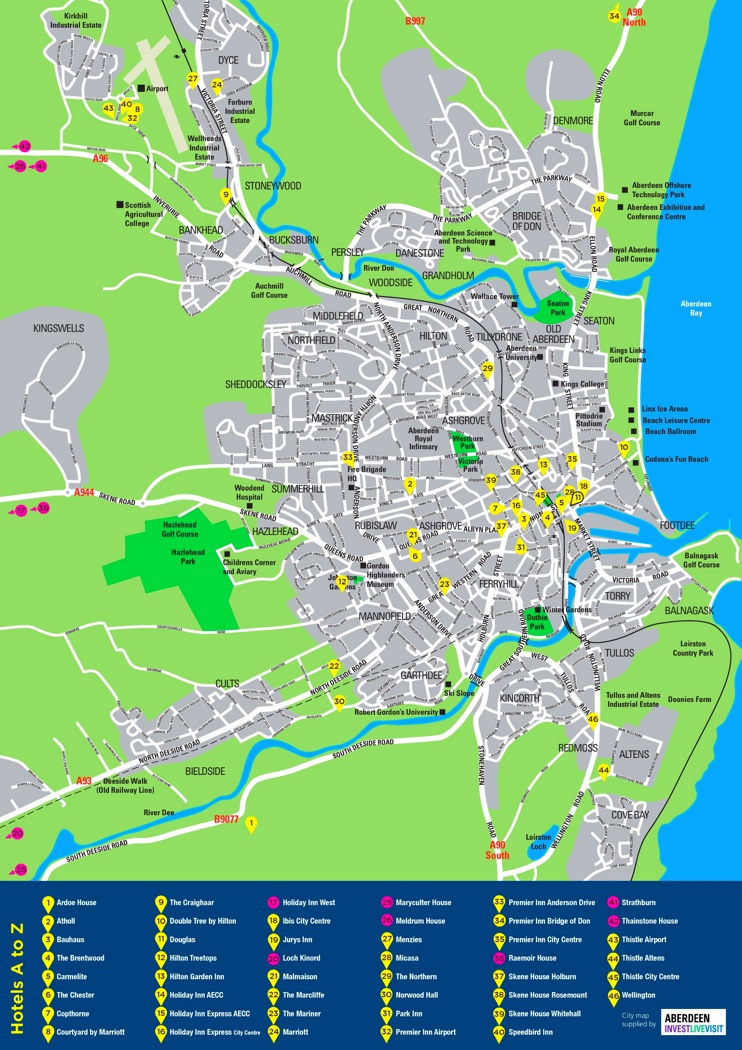 Aberdeen hotel map