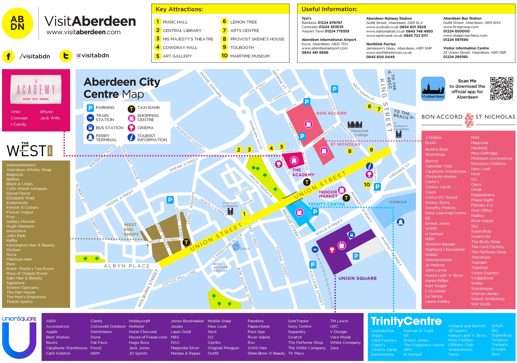 Aberdeen tourist map1776 x 1248