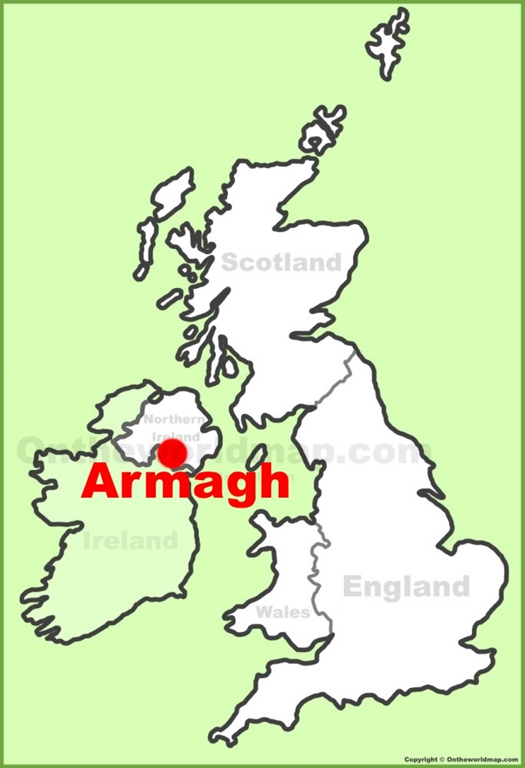Armagh location on the UK Map