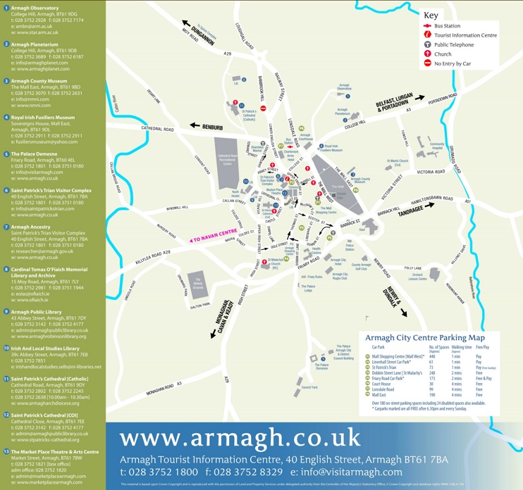 Armagh tourist attractions map