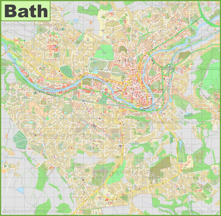 Detailed map of Bath