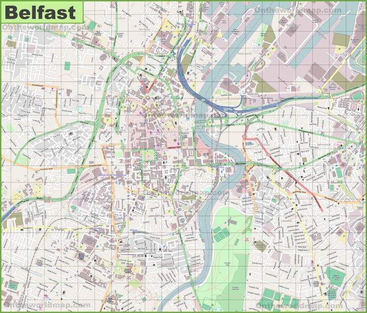 Large Detailed Map Of Belfast Max 