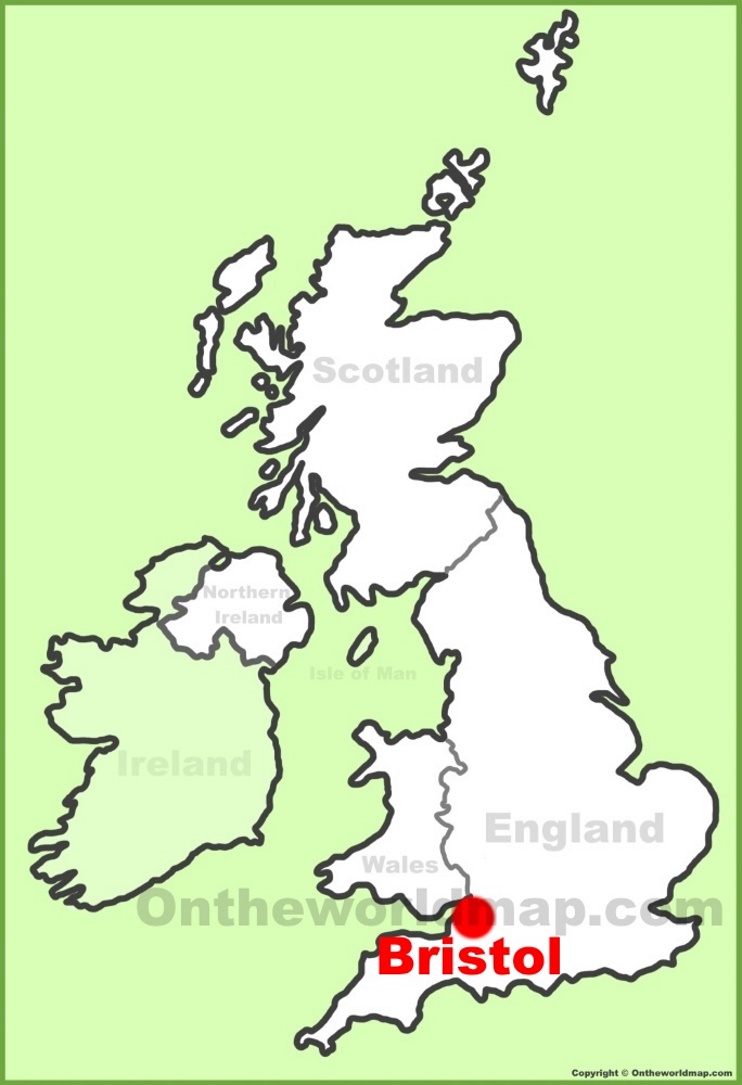 Bristol location on the UK Map