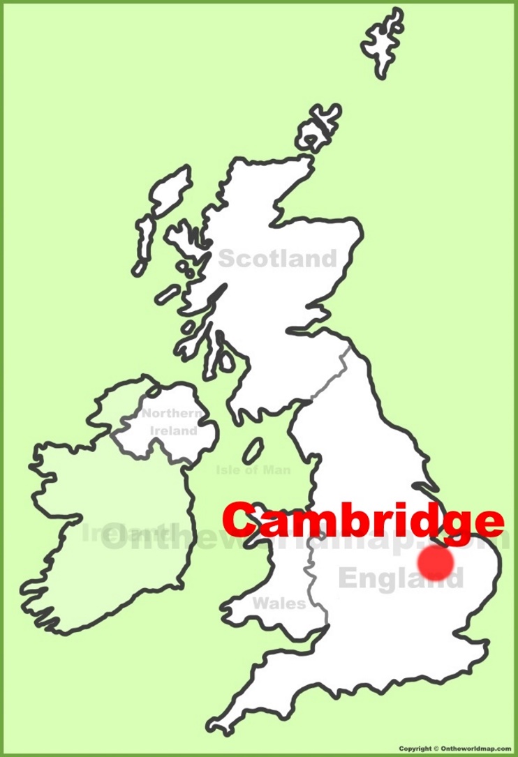 Cambridge location on the UK Map