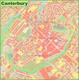 Canterbury city centre map