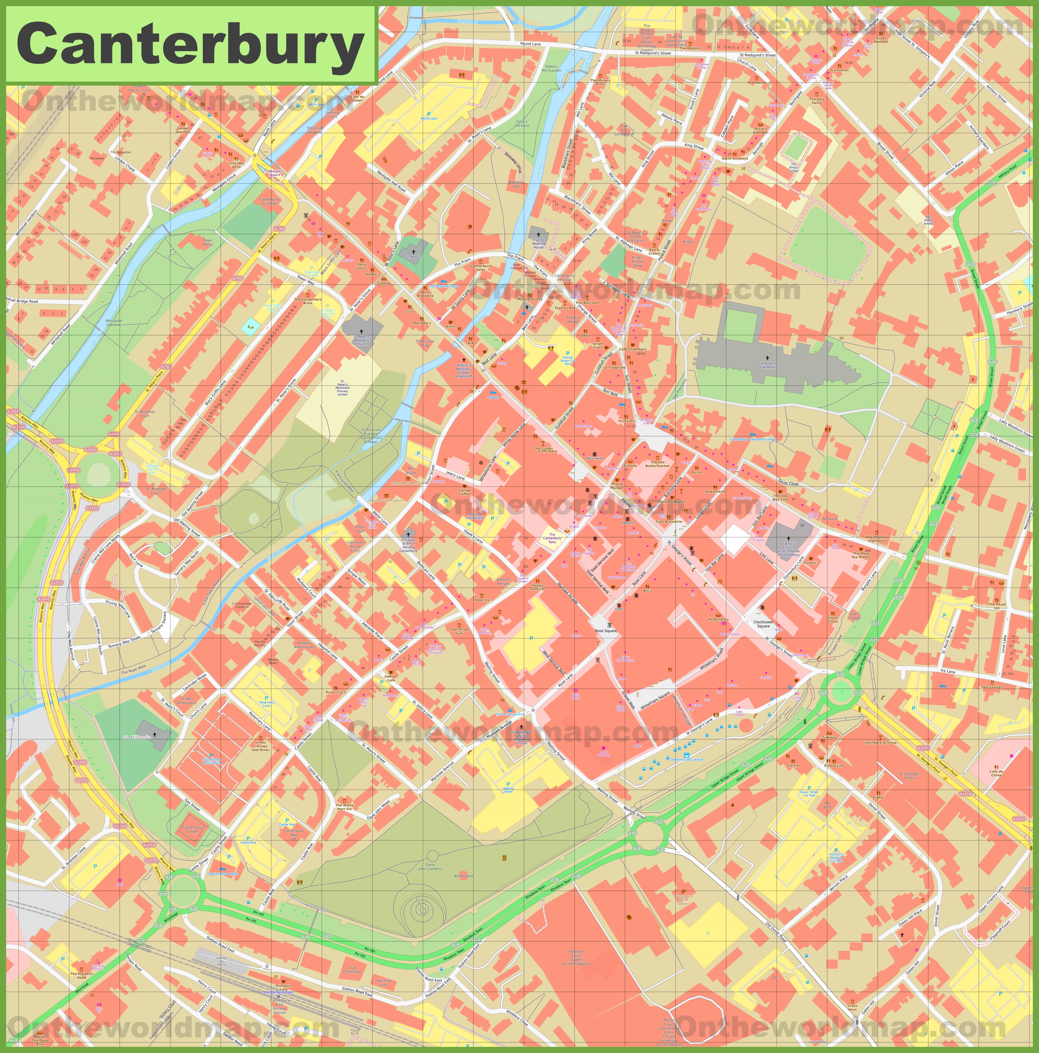 Canterbury City Center Map 