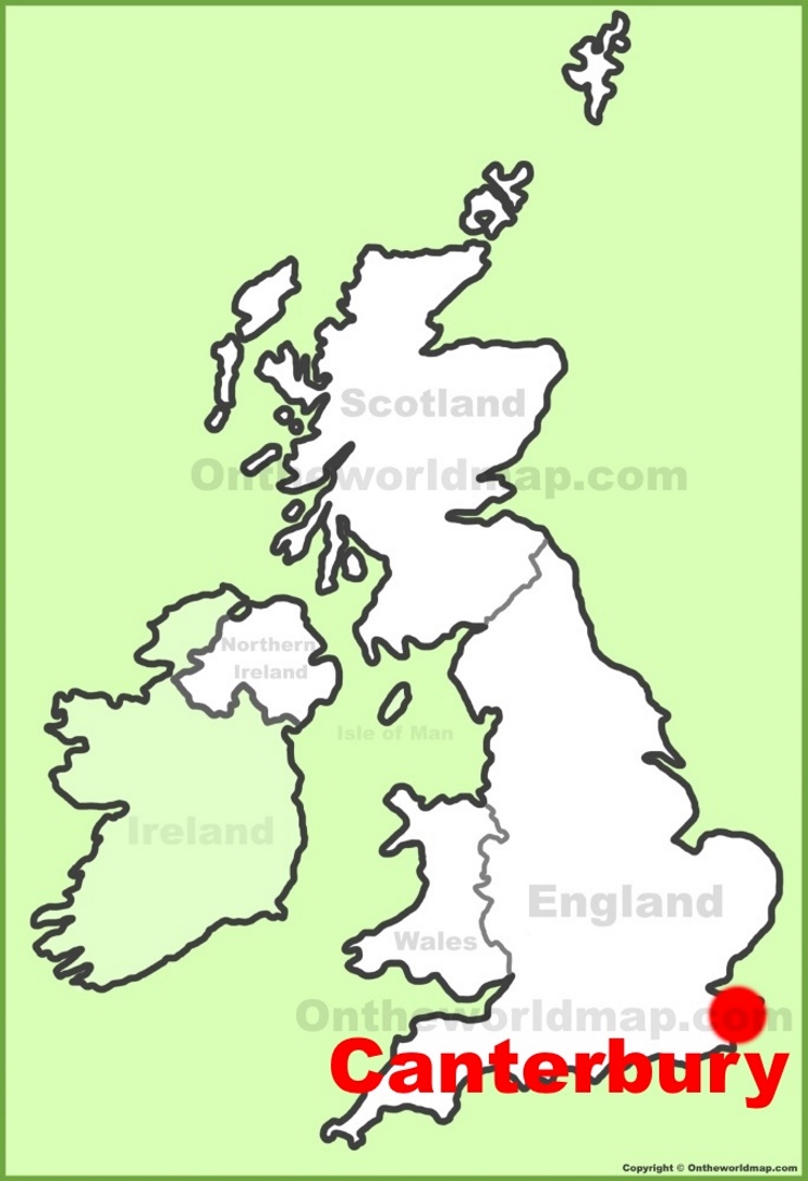 Canterbury location on the UK Map