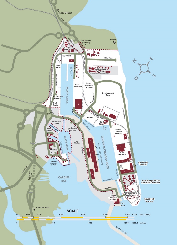 Cardiff port map