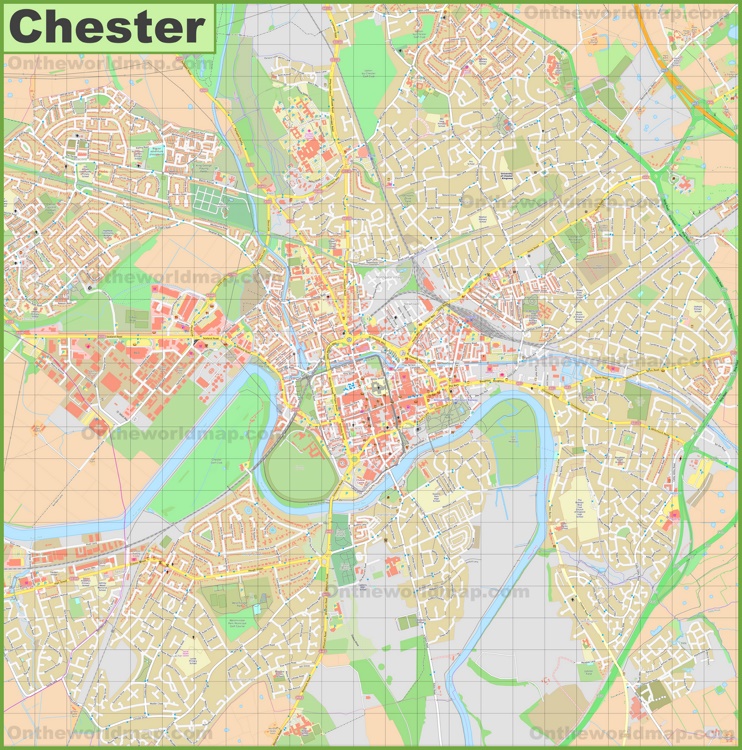 Detailed map of Chester