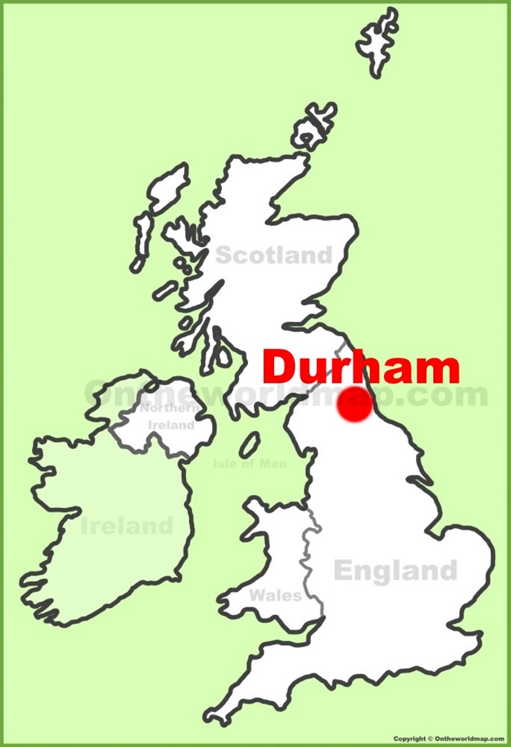 Durham location on the UK Map