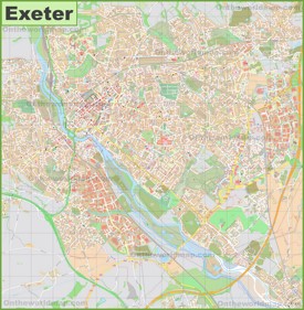 Detailed map of Exeter